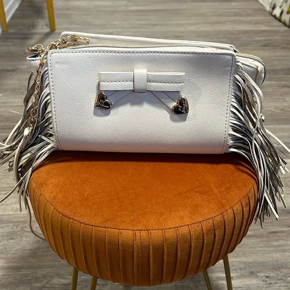 Betsey Johnson Handbags - Betsey Johnson Beige Fringe Crossbody Purse​​